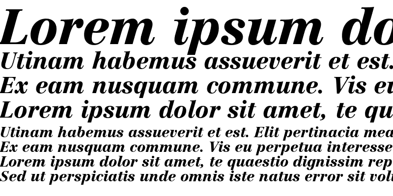 Sample of Linotype Centennial LT 96 Black Italic