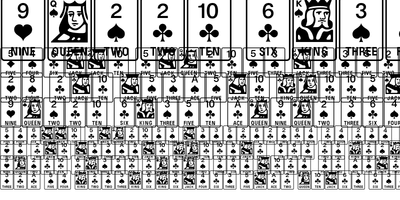 Sample of Linotype Game Pi English Cards