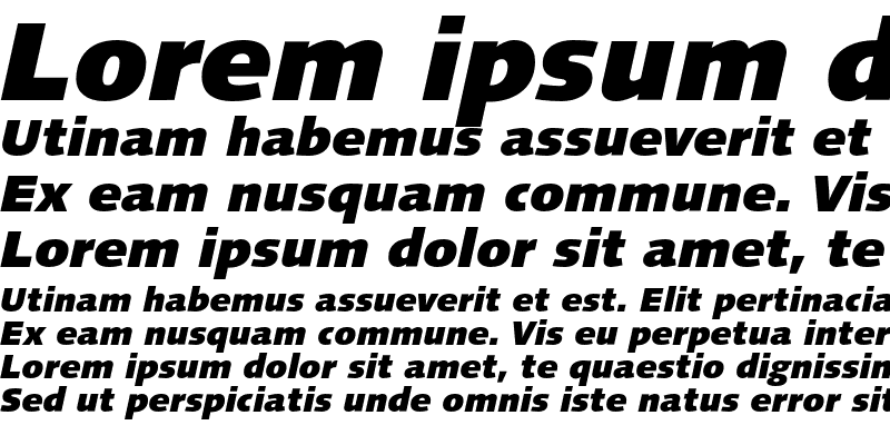 Sample of LinotypeSyntax Black Italic