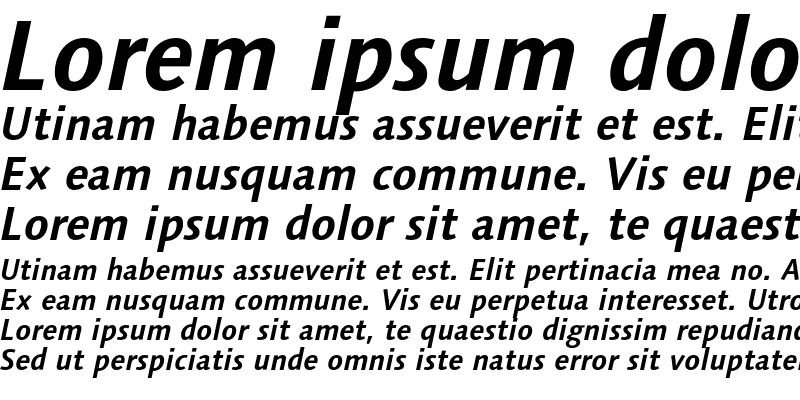Sample of LinotypeSyntax Bold Italic