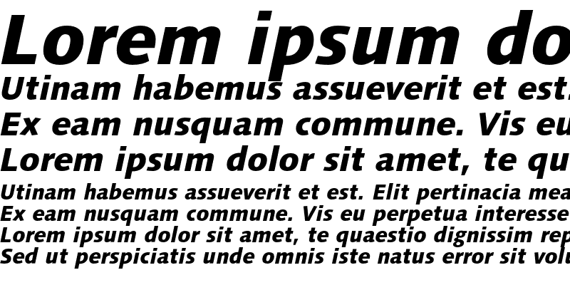 Sample of LinotypeSyntax Heavy Italic
