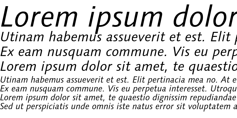 Sample of LinotypeSyntax Italic