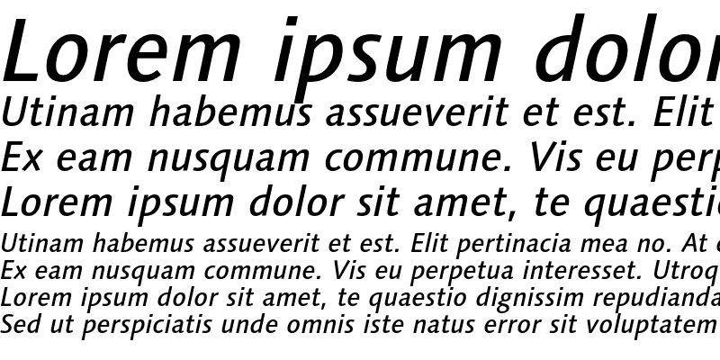 Sample of LinotypeSyntax Medium Italic