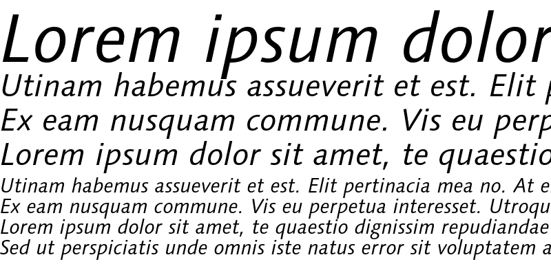 Sample of LinotypeSyntaxOsF Italic