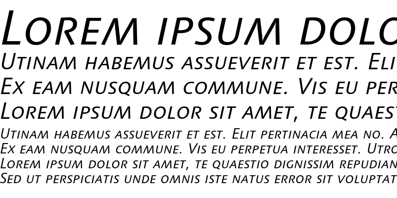 Sample of LinotypeSyntaxSC Italic