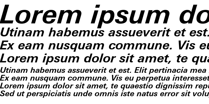 Sample of LinotypeUnivers Basic Bold Italic