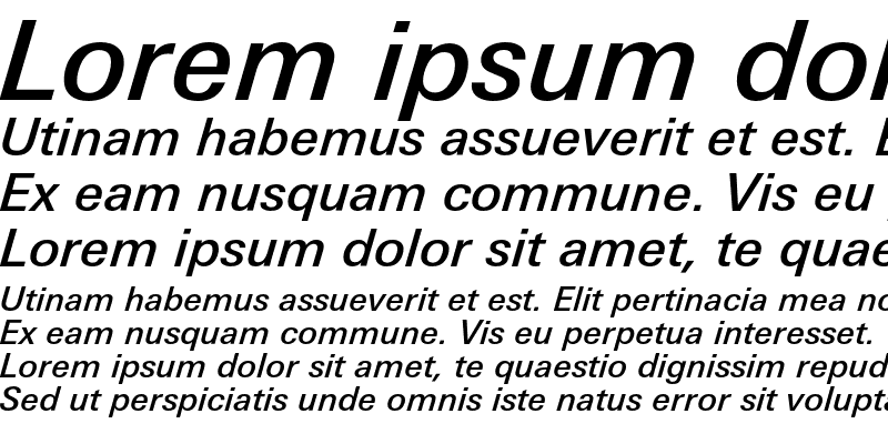 Sample of LinotypeUnivers Basic Medium Italic