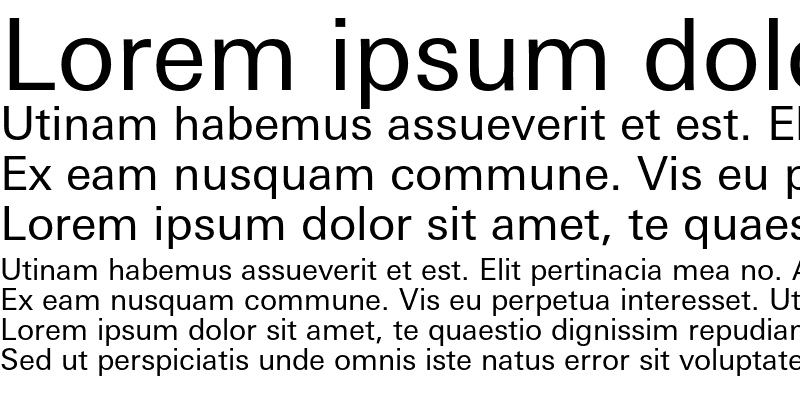 Sample of LinotypeUnivers Basic Regular
