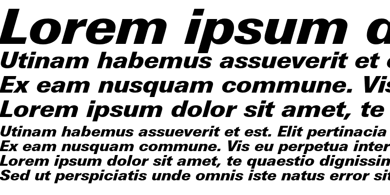 Sample of LinotypeUnivers BasicBlack Italic