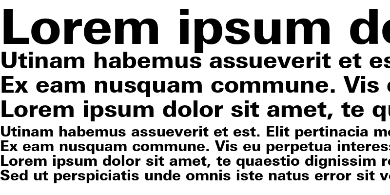 Sample of LinotypeUnivers BasicHeavy