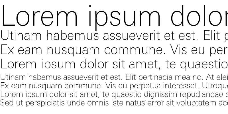 Sample of LinotypeUnivers BasicThin