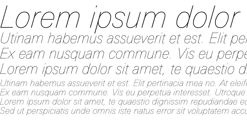 Sample of LinotypeUnivers BasicUltraLight