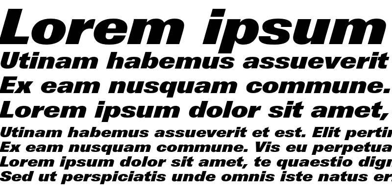 Sample of LinotypeUnivers BasicXBlack Italic