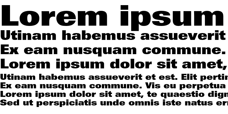 Sample of LinotypeUnivers BasicXBlack Regular