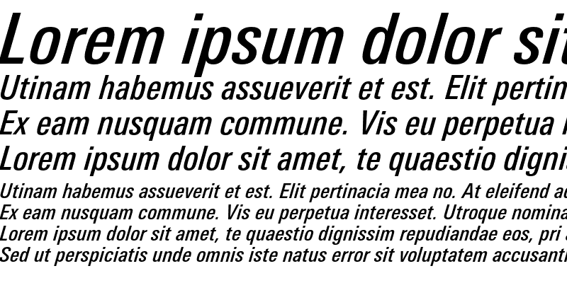 Sample of LinotypeUnivers Cond Medium Italic