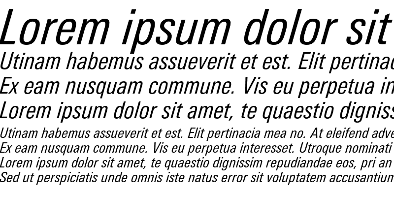 Sample of LinotypeUnivers Cond Regular Italic