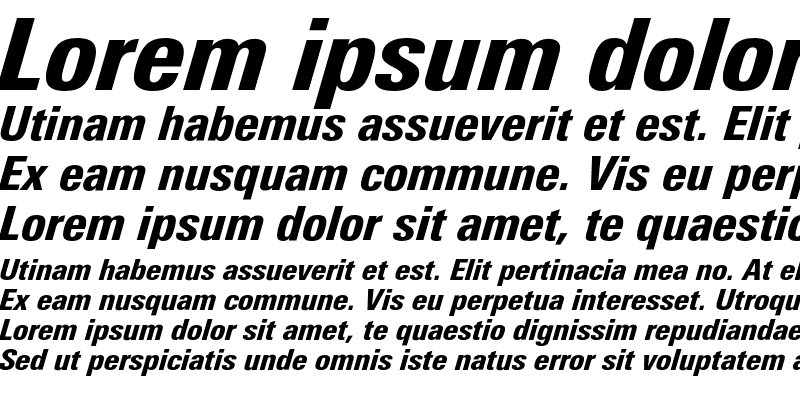 Sample of LinotypeUnivers CondBlack Italic