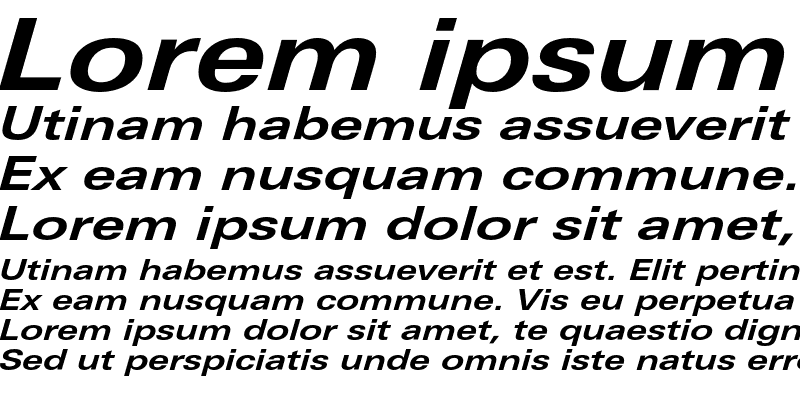 Sample of LinotypeUnivers Extd Bold Italic
