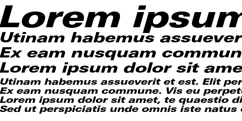 Sample of LinotypeUnivers ExtdBlack Italic