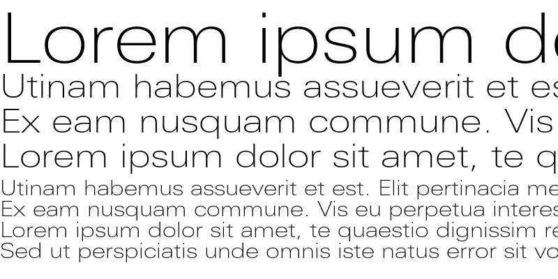 Sample of LinotypeUnivers ExtdThin Regular