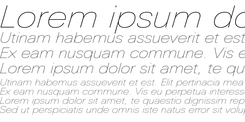 Sample of LinotypeUnivers ExtdUltLight Italic