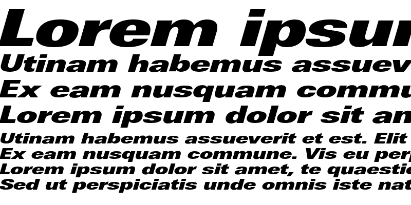 Sample of LinotypeUnivers ExtdXBlack Italic