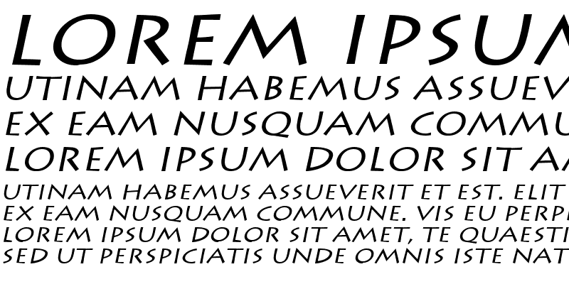 Sample of Liste Wide Italic