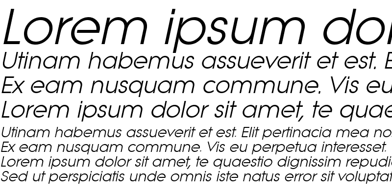 Sample of Lithe Italic
