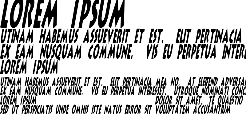 Sample of LithoComix Italic