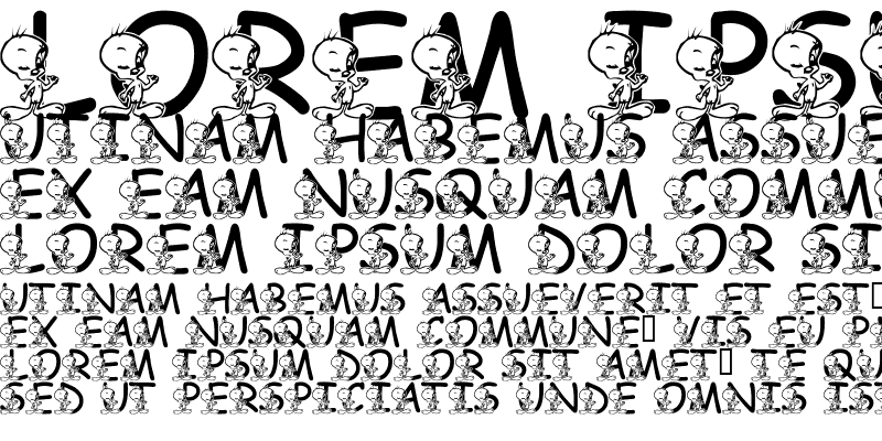 Sample of LMS Tweety Font Regular