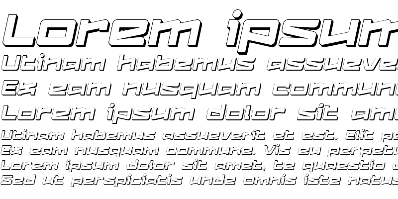 Sample of Logofontik 4F Extruded Italic