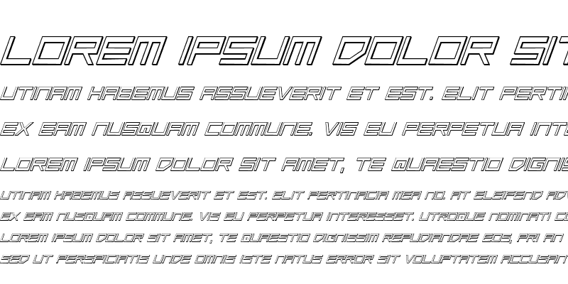 Sample of Low Gun Screen Outline Italic Outline Italic