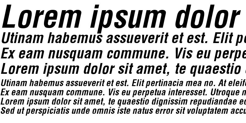 Sample of LozenCondensed Bold Italic