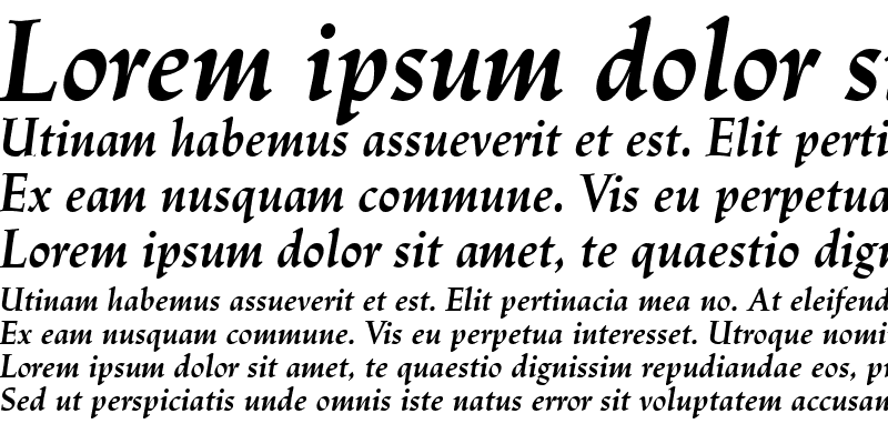 Sample of LT Trajanus Roman Bold Italic