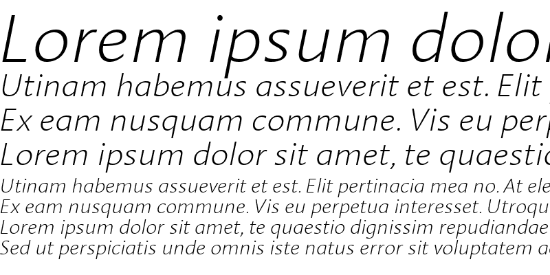 Sample of LTAroma ExtraLight Italic