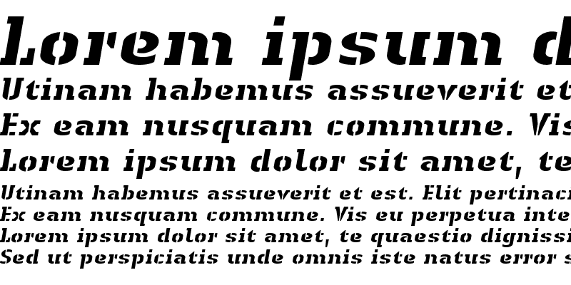 Sample of LTAuthenticStencil Bold Italic