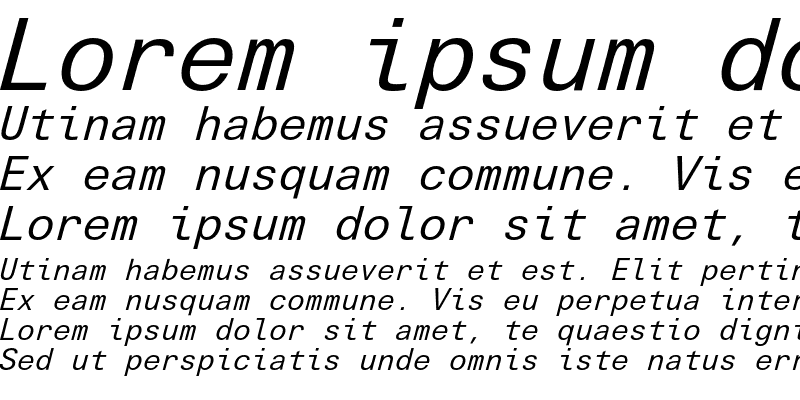 Sample of LTUnivers Typewriter Italic