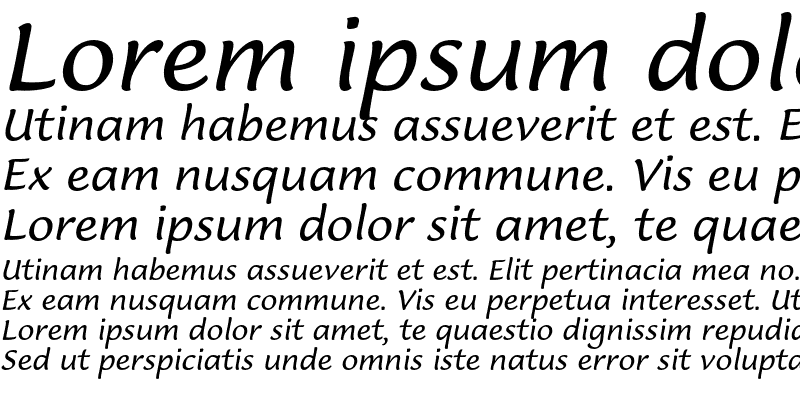 Sample of LucidaCasualEF Italic