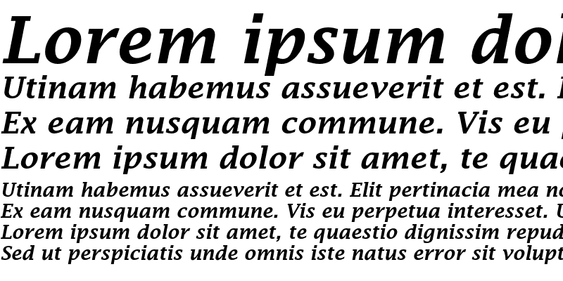 Sample of LucidaFaxEF DemiBold Italic