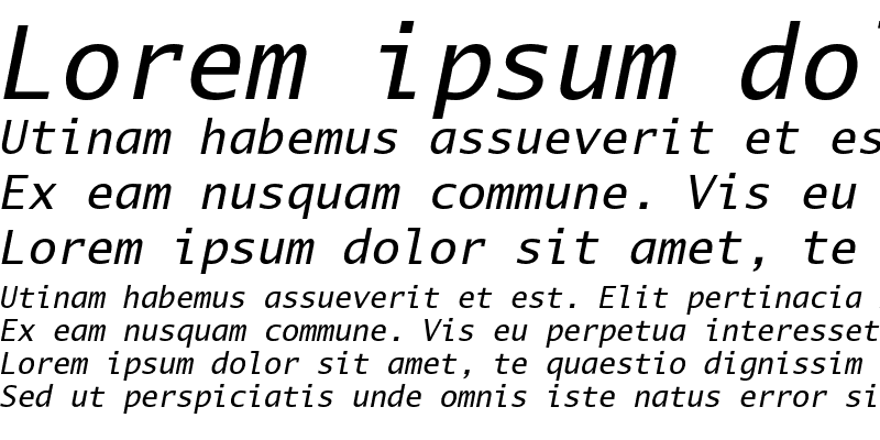 Sample of LucidaMonoEF Roman Italic