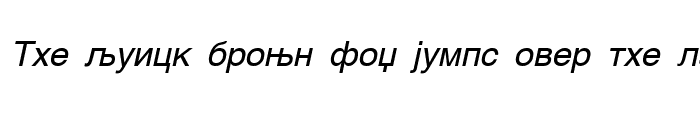 Preview of Makedonska Helvetika Italic