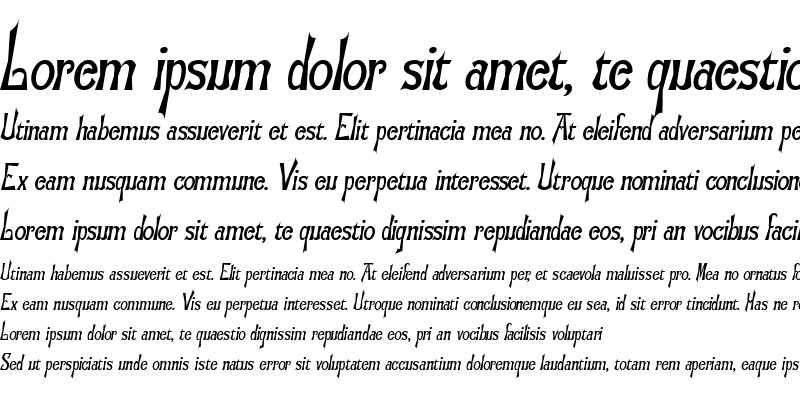 Sample of Manchuria-Condensed Italic