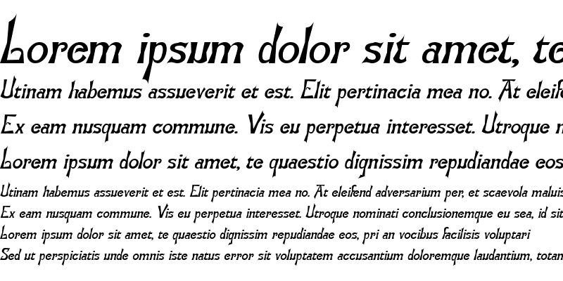 Sample of Manchuria Italic