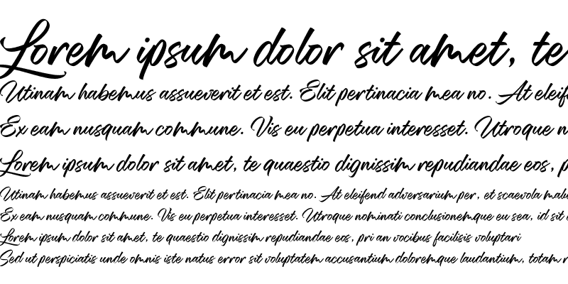 Sample of Mansions Brush Script