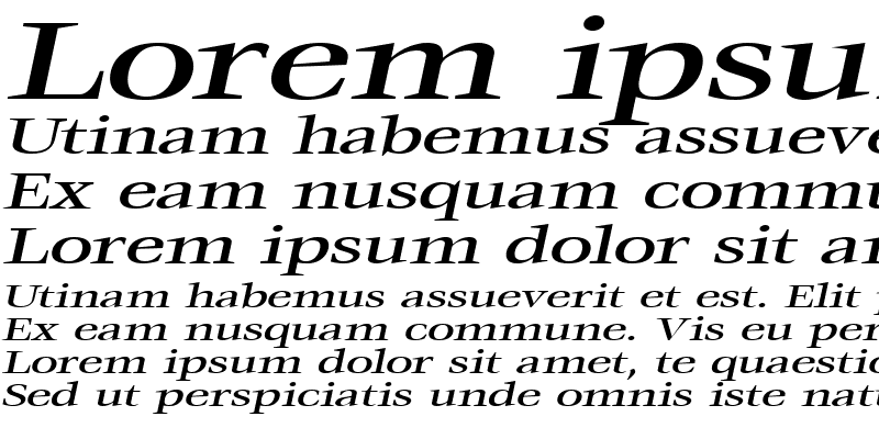 Sample of MatureExtended Italic