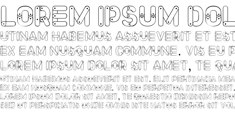 Sample of Meccano Font Regular