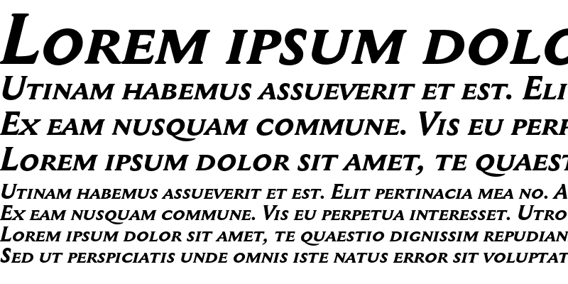 Sample of Mediaeval SC+OSF Bold Italic