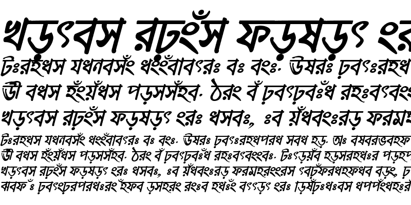 Sample of MeghnaMJ Bold Italic