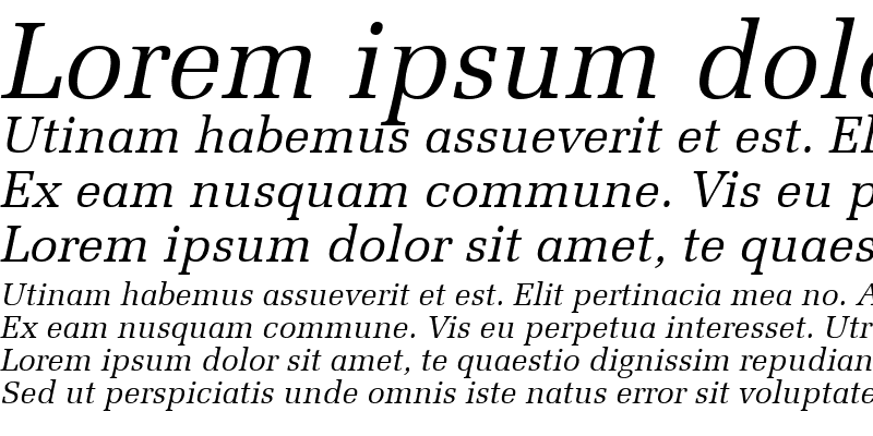 Sample of Melior LT Italic