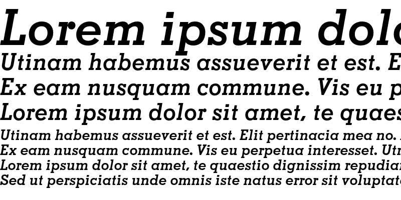 Sample of Memphis LT Std Bold Italic